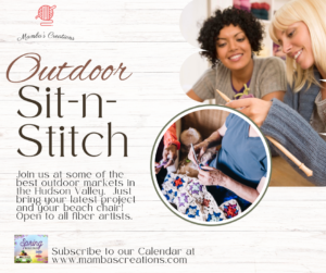 outdoor sit-n-sticth crochet outdoors with fiber friends
